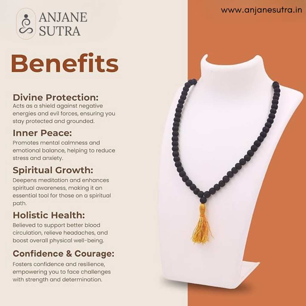 Karungali Malai & Bracelet Combo Original | Karungali Malai 8 mm - Natural Black Ebony | for Men and Women | 108 Beads