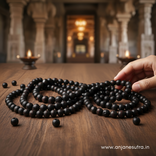 Karungali Malai Original | Karungali Malai 8 mm - Natural Black Ebony | for Men and Women | 108 Beads
