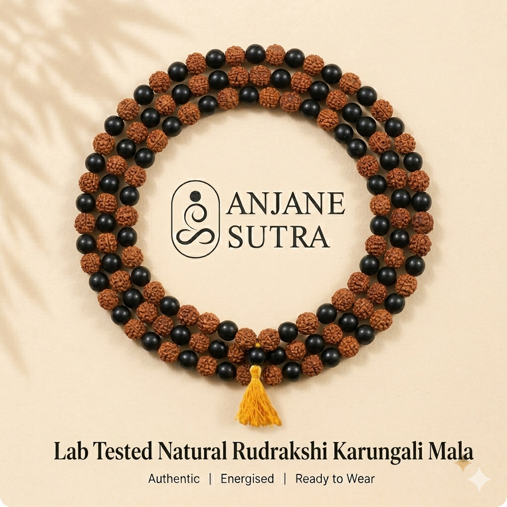 Original Karungali With Rudraksha Mala (Ebony with Rudraksha) with Lab certificate