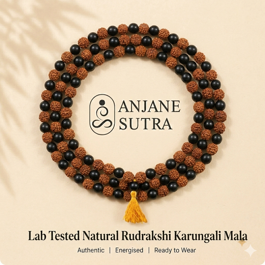 Original Karungali With Rudraksha Mala (Ebony with Rudraksha) with Lab certificate