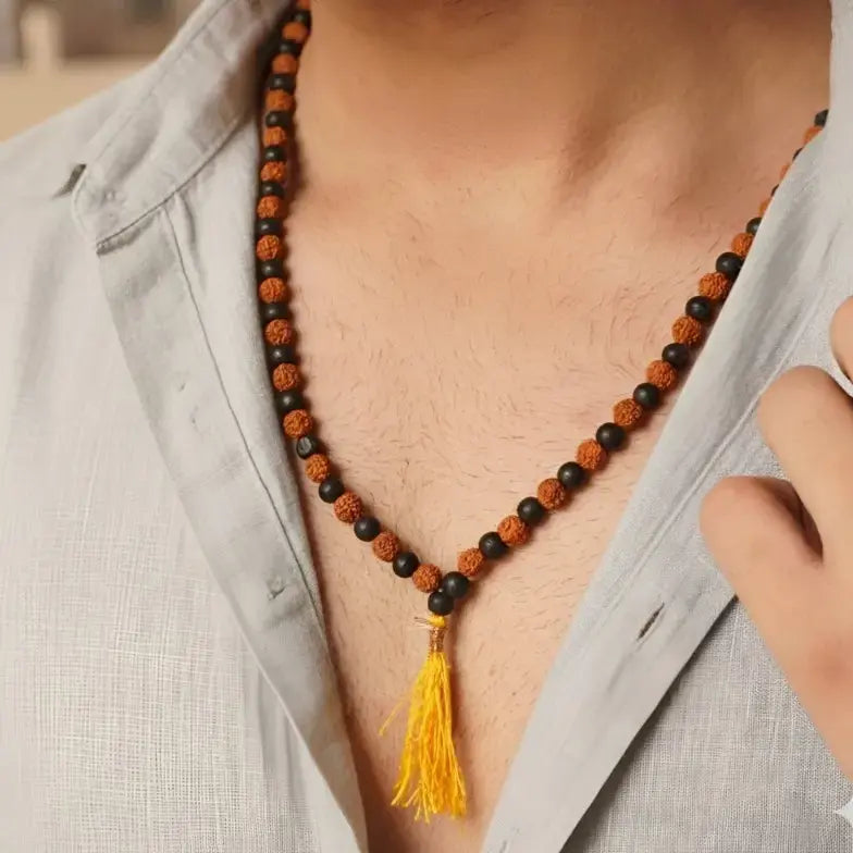 Original Karungali With Rudraksha Mala (Ebony with Rudraksha) with Lab certificate