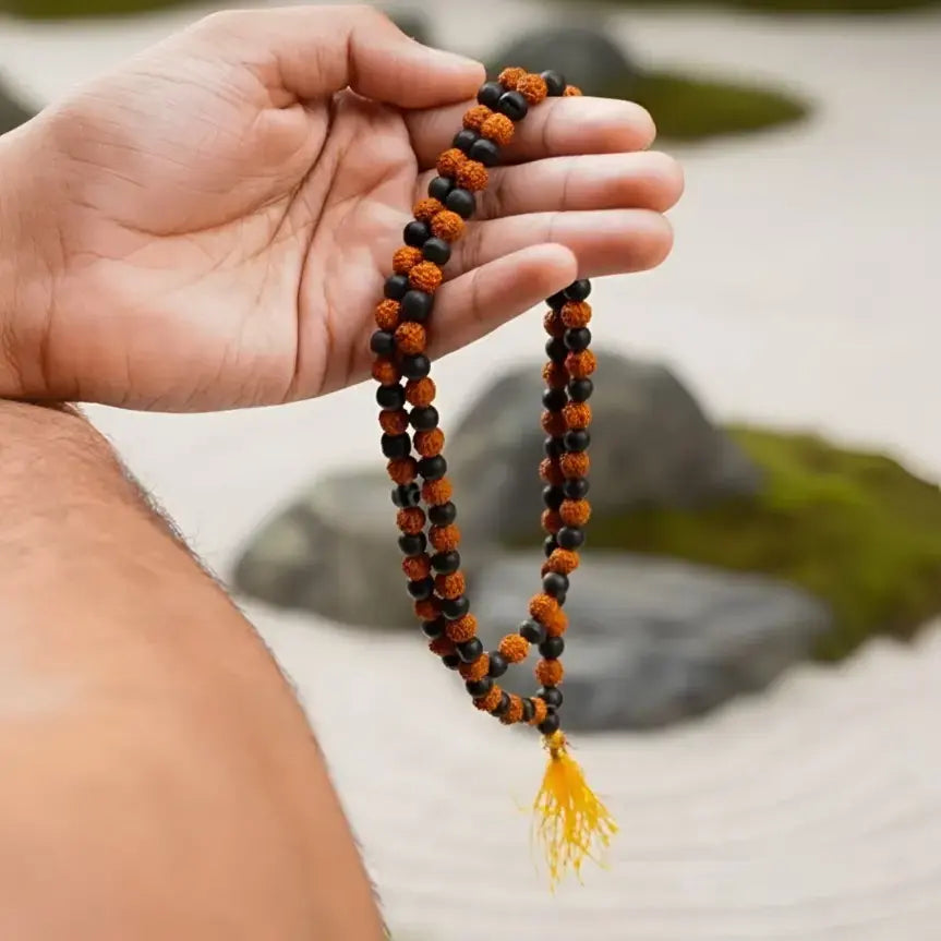 Original Karungali With Rudraksha Mala (Ebony with Rudraksha) with Lab certificate